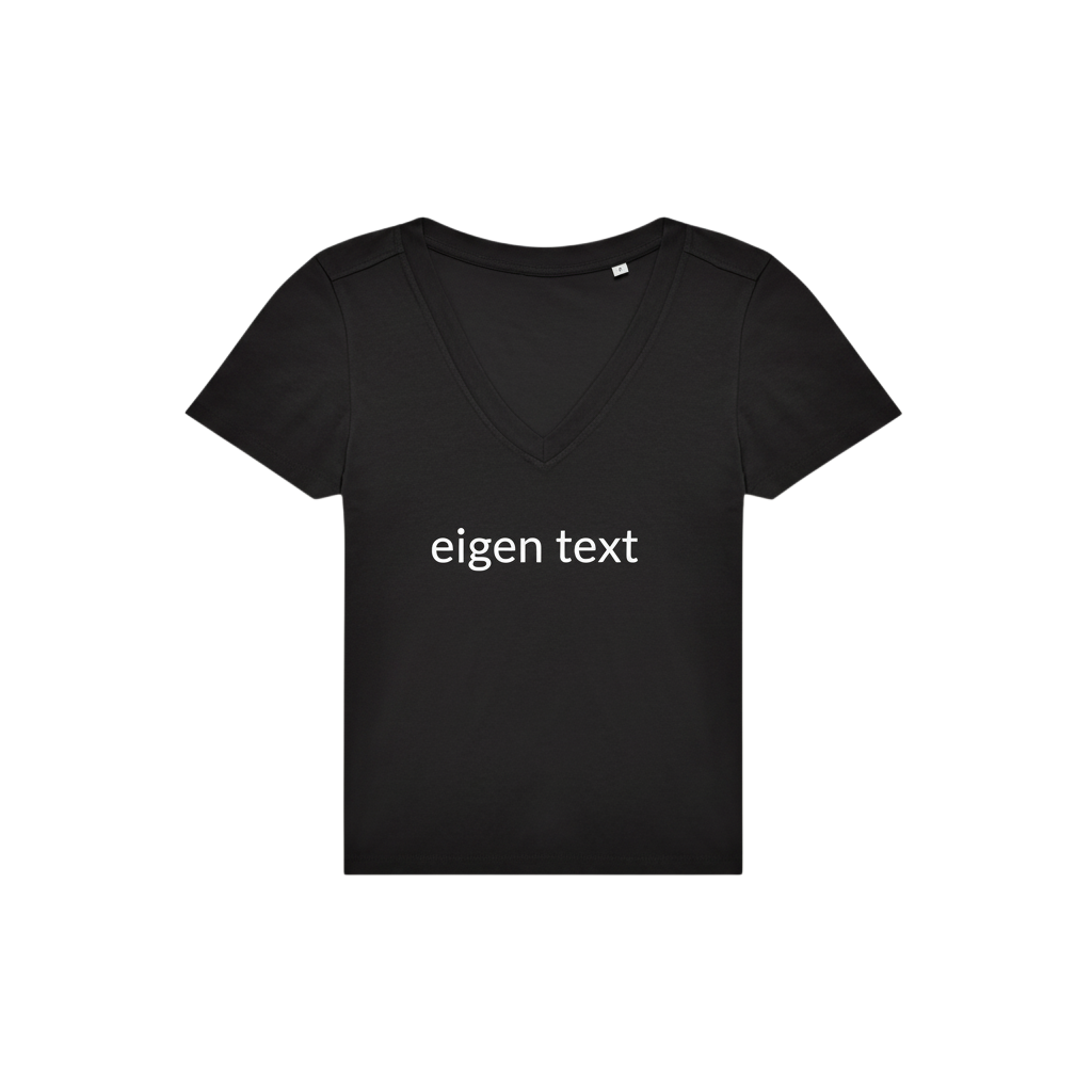 T-shirt dames V-hals met borduring
