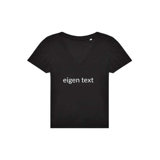 T-shirt dames V-hals met borduring