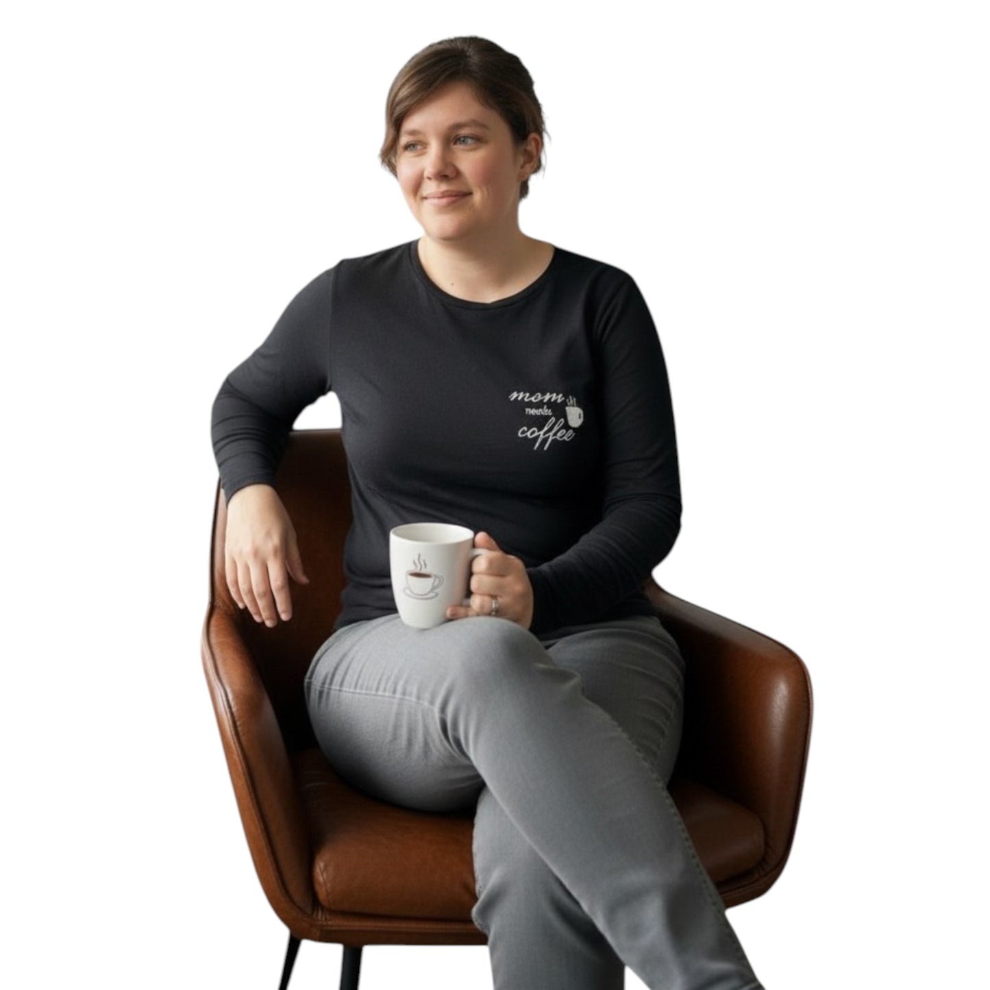 T-shirt met korte mouwen "mom needs coffee"