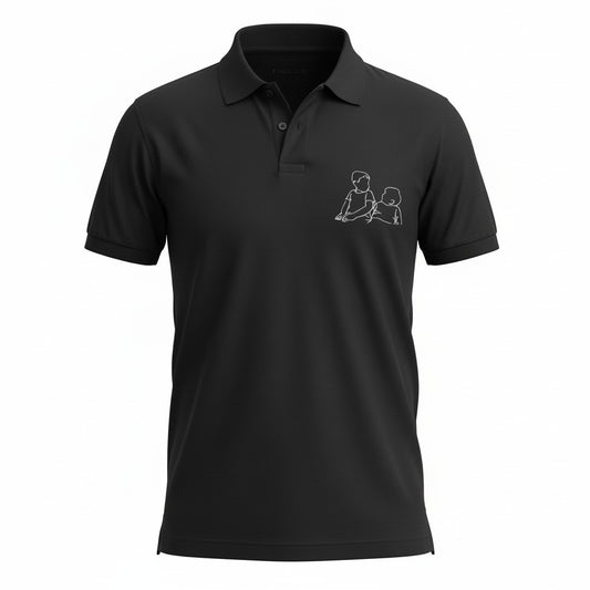 Polo korte mouwen met lijntekening